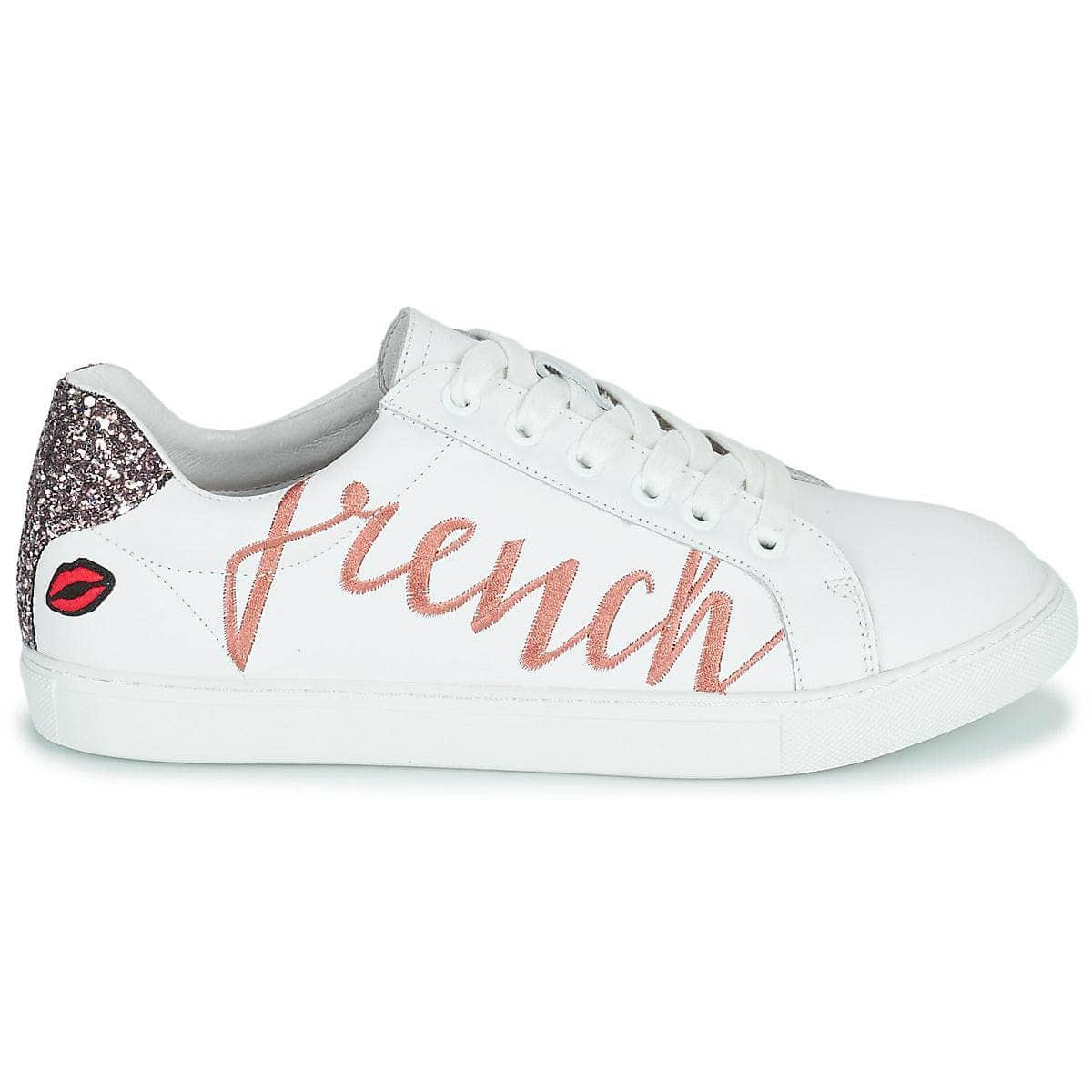 Sneakers basse Donna Bons baisers de Paname  SIMONE FRENCH KISS  Bianco