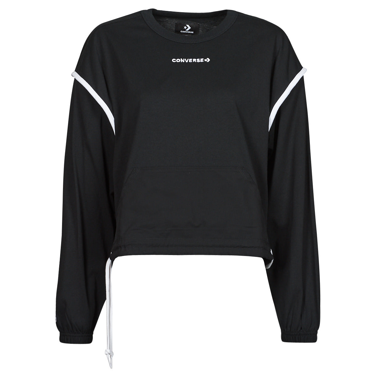 Felpa Donna Converse  LONG SLEEVE JERSEY CREW  Nero