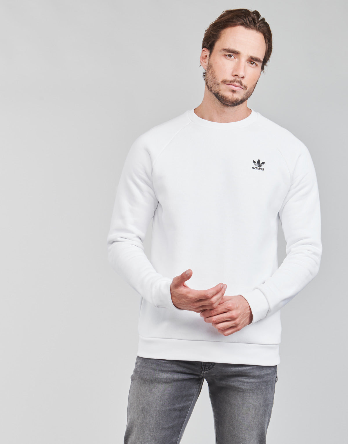 Felpa Uomo adidas  ESSENTIAL CREW  Bianco