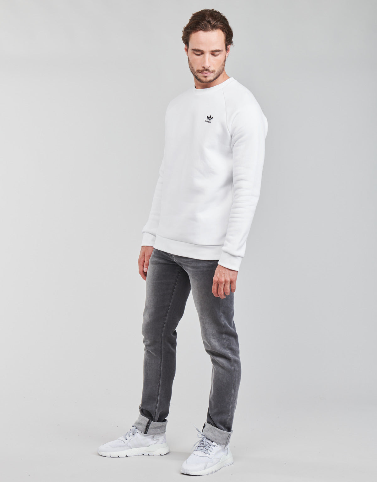 Felpa Uomo adidas  ESSENTIAL CREW  Bianco