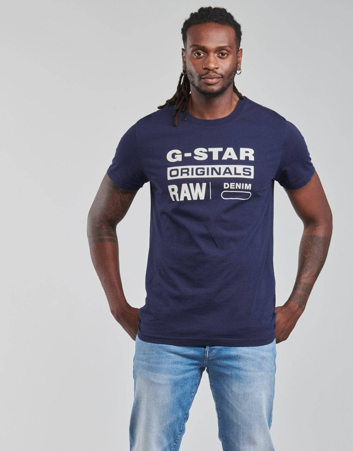 T-shirt Uomo G-Star Raw  GRAPHIC 8 R T SS  Blu