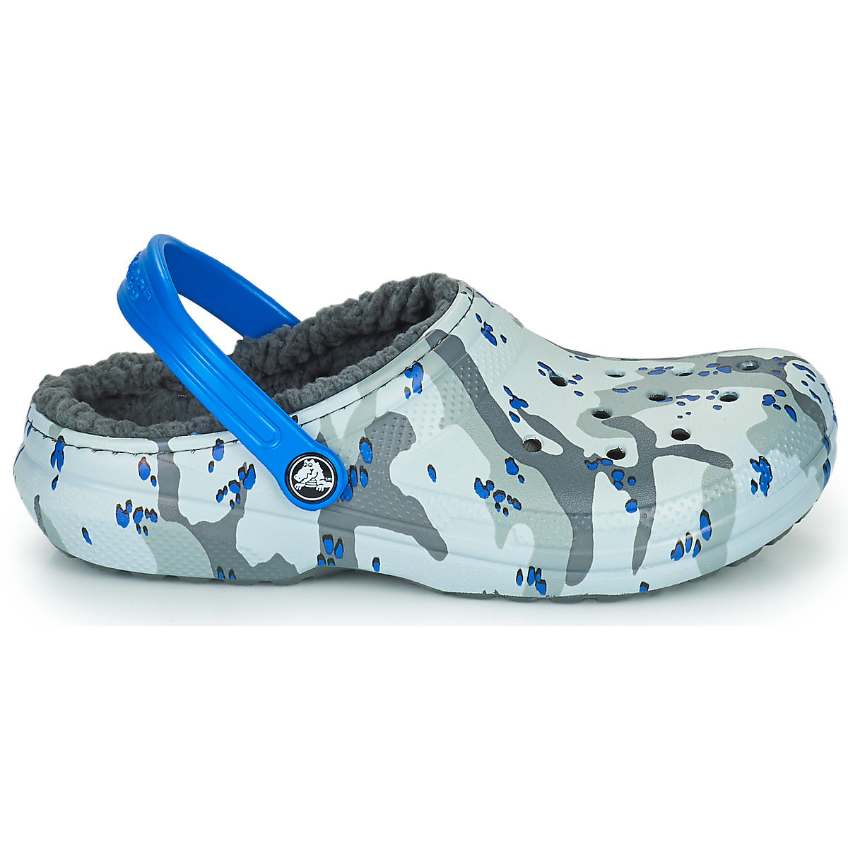 Scarpe bambini ragazzo Crocs  CLASSIC LINED CAMO CG K  Grigio