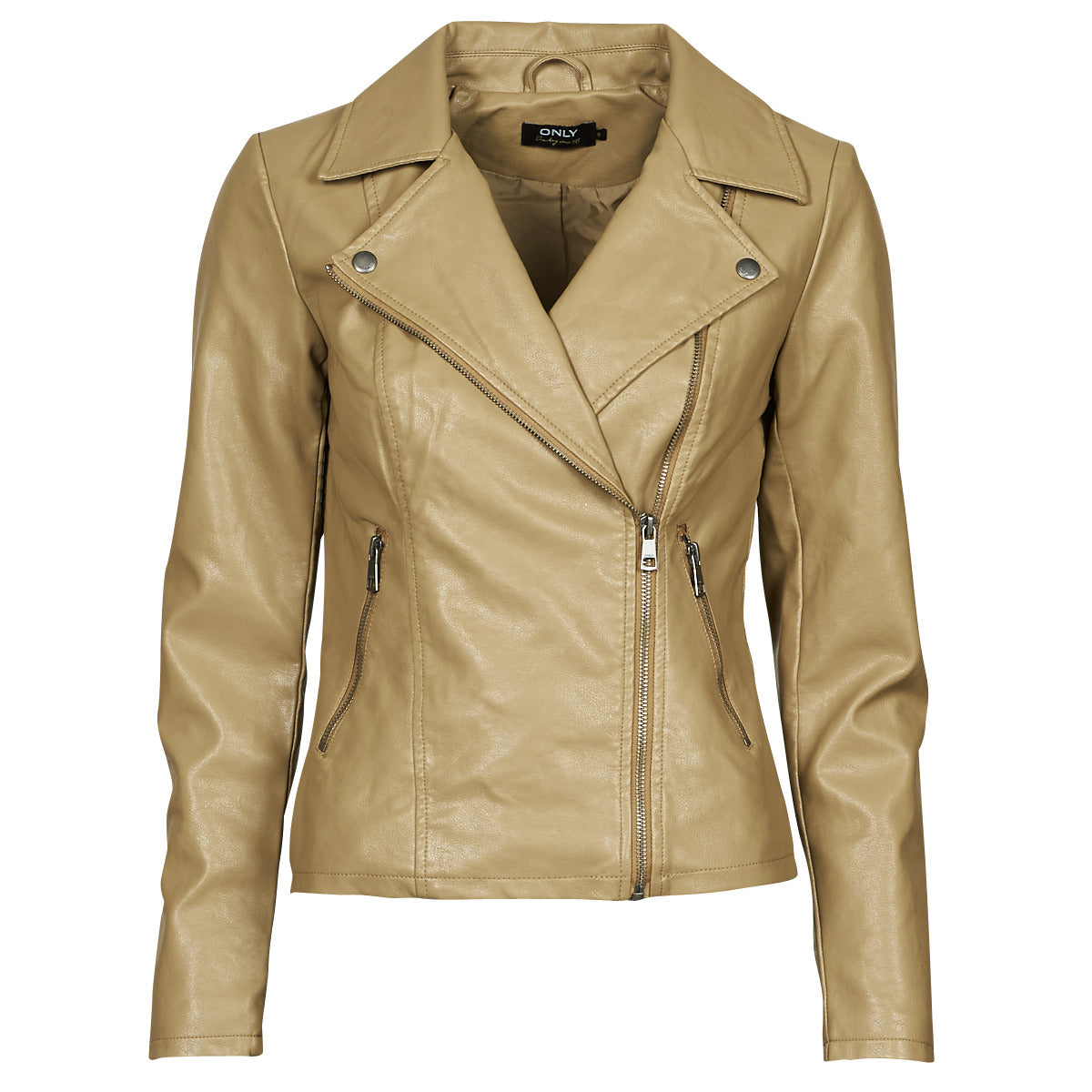 Giacca in pelle Donna Only  ONLMELISA  Beige