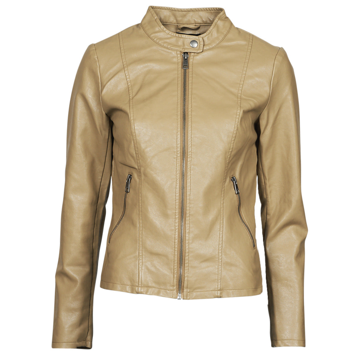 Giacca in pelle Donna Only  ONLMELISA  Beige