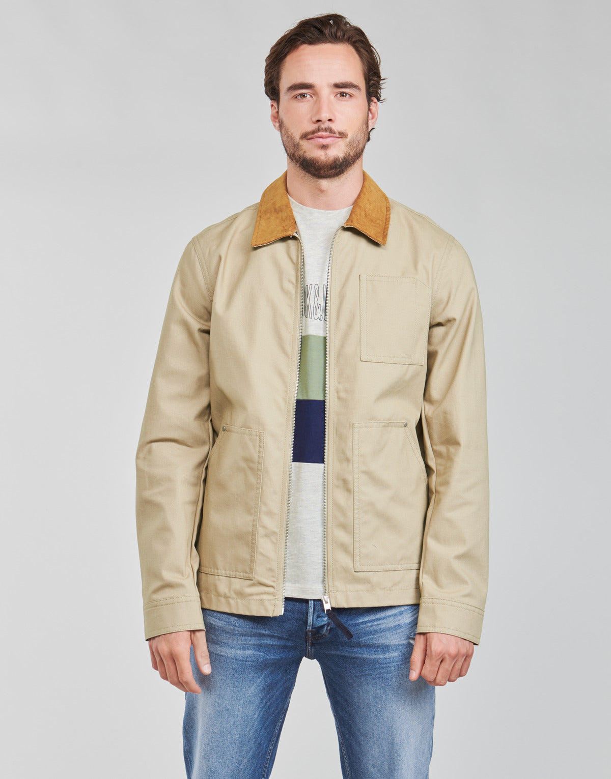 Giubbotto Uomo Jack & Jones  JORBERNIE   Beige