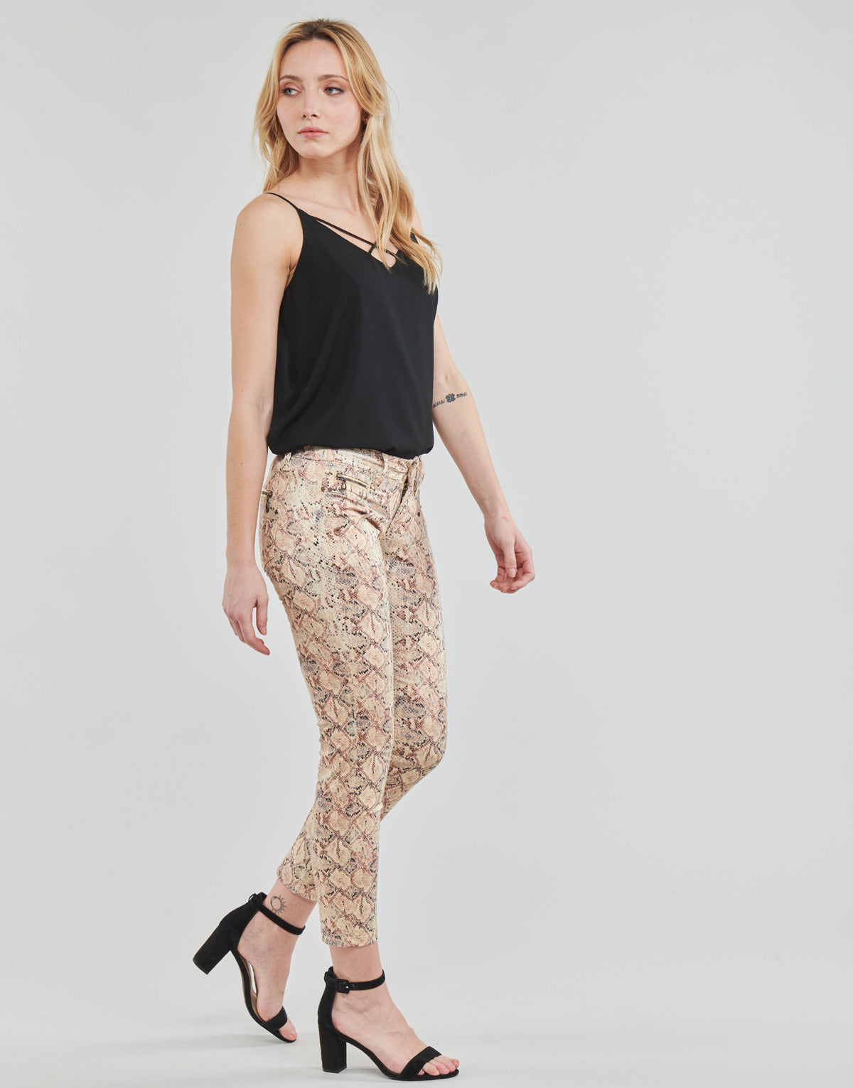 Pantalone Donna Freeman T.Porter  ALEXA CROPPED REPTILIA  Beige