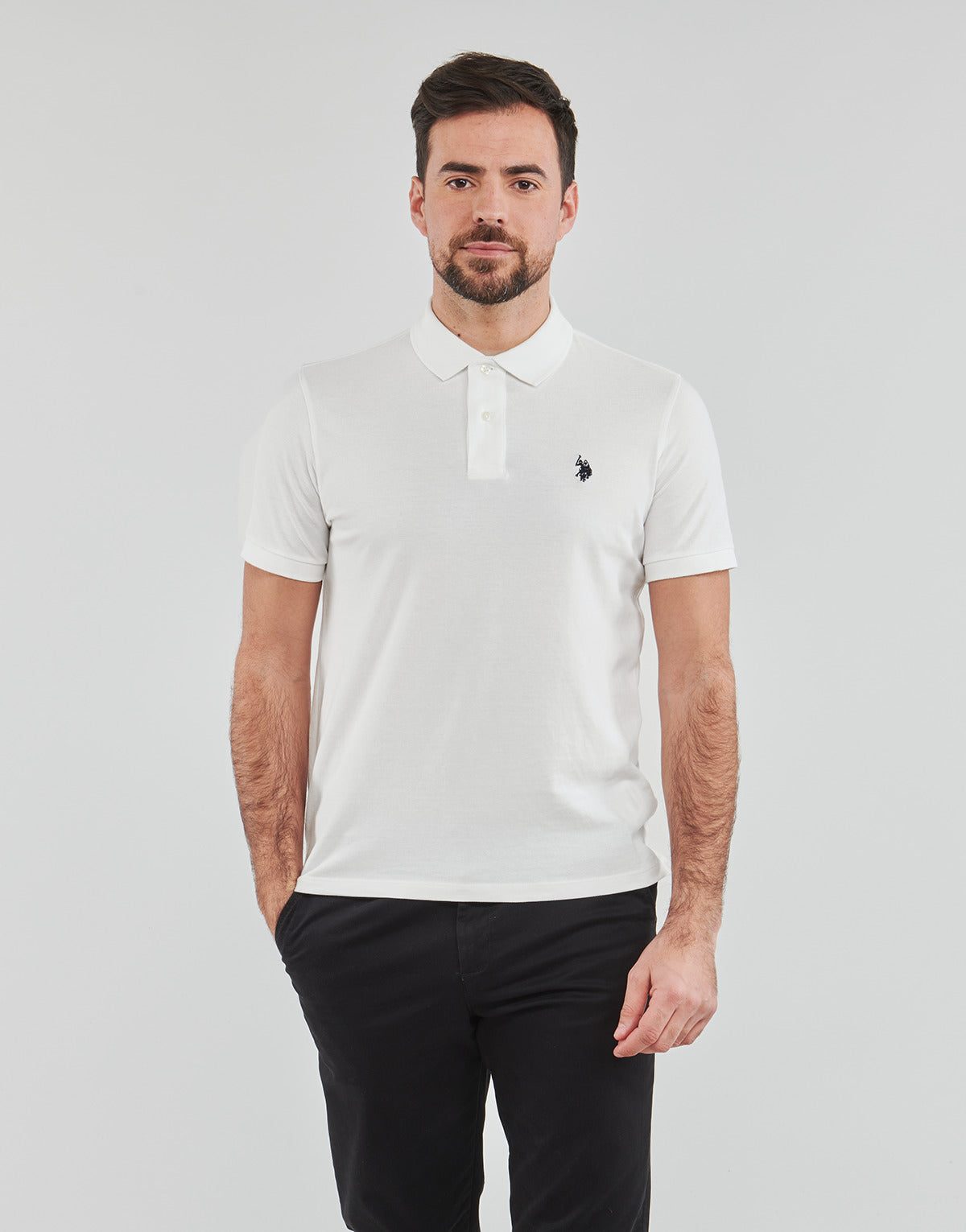 Polo Uomo U.S Polo Assn.  KING 41029 EHPD  Bianco