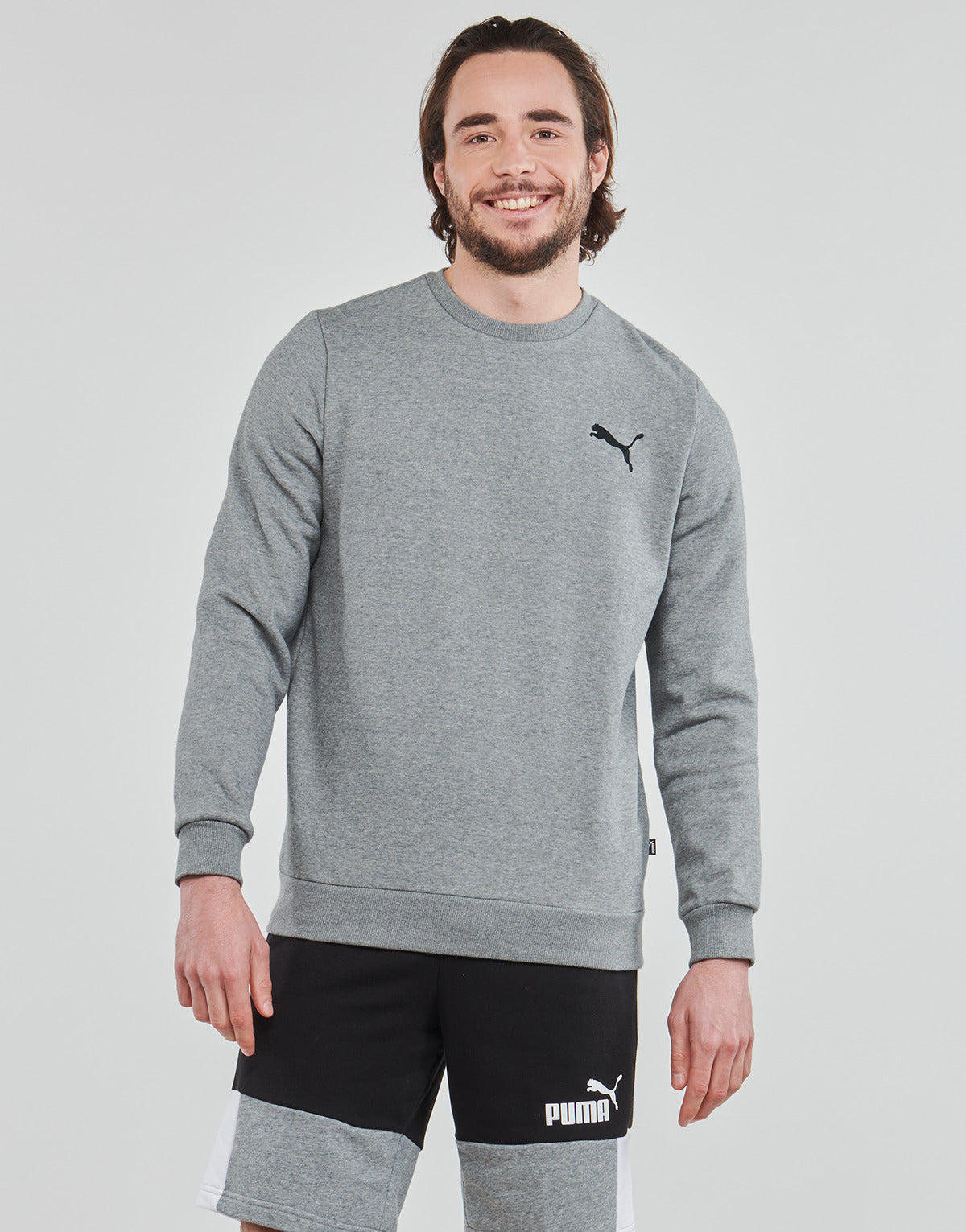 Felpa Uomo Puma  ESS CREW SWEAT  Grigio