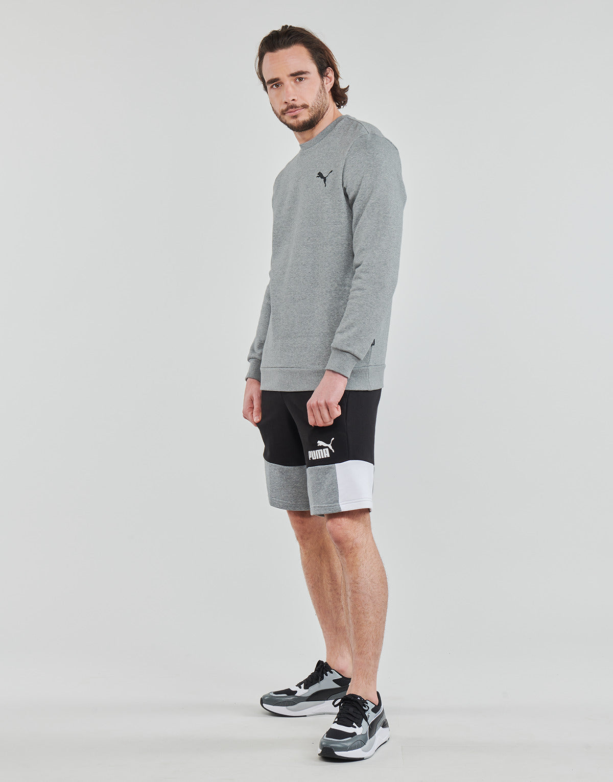 Felpa Uomo Puma  ESS CREW SWEAT  Grigio