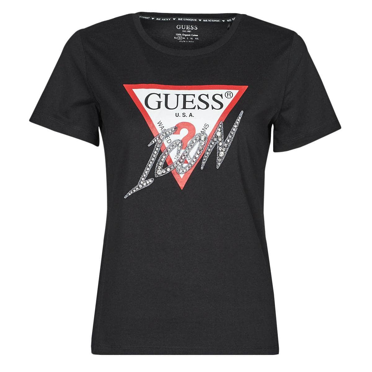 T-shirt Donna Guess  SS CN ICON TEE  Nero