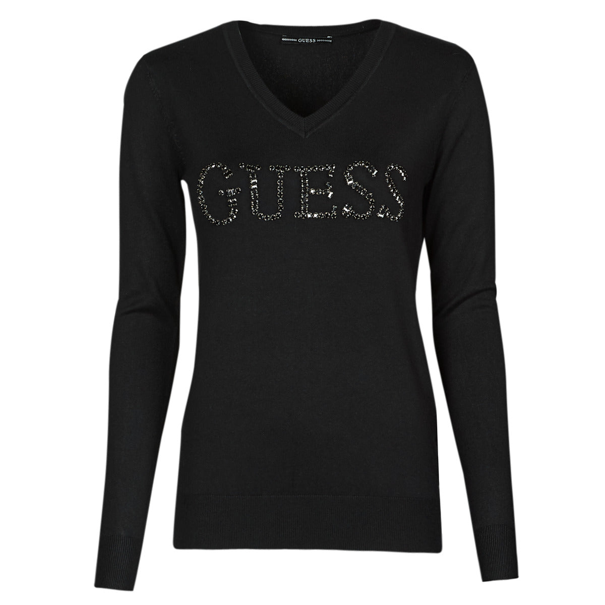 Maglione Donna Guess  ODETTE VN LS SWEATER  Nero