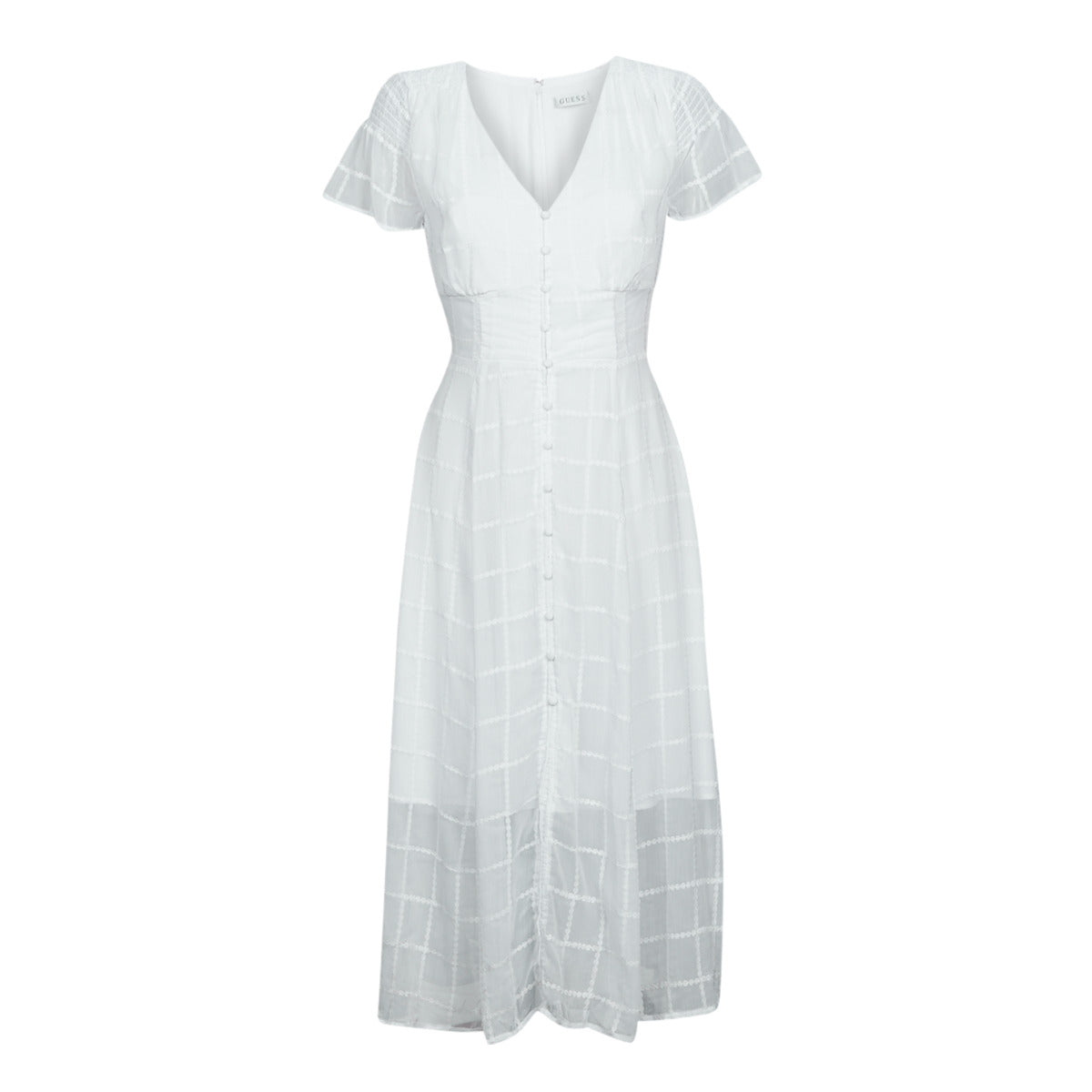 Abito lungo Donna Guess  SS NEEMA DRESS  Bianco