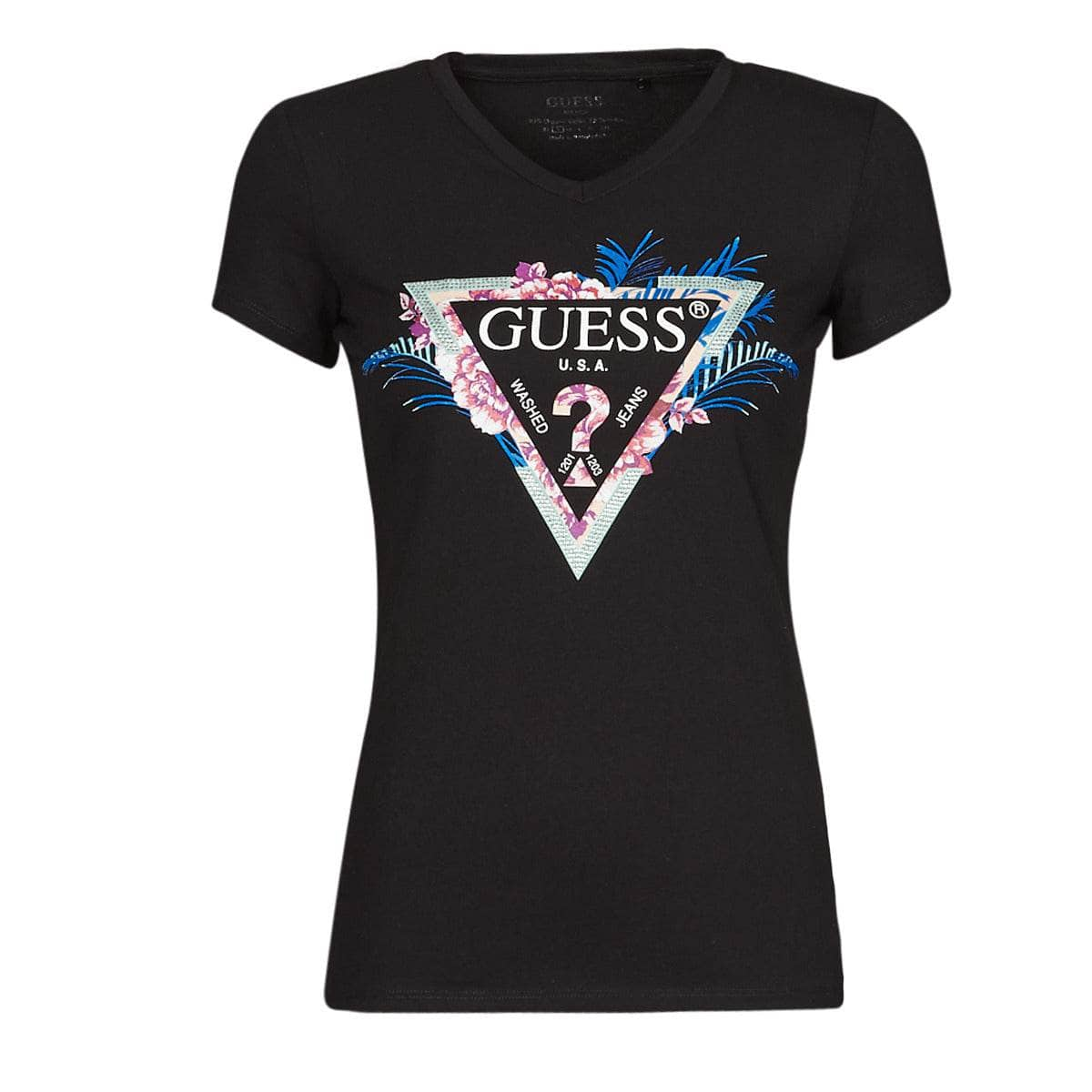 T-shirt Donna Guess  SS VN KATHE TEE  Nero