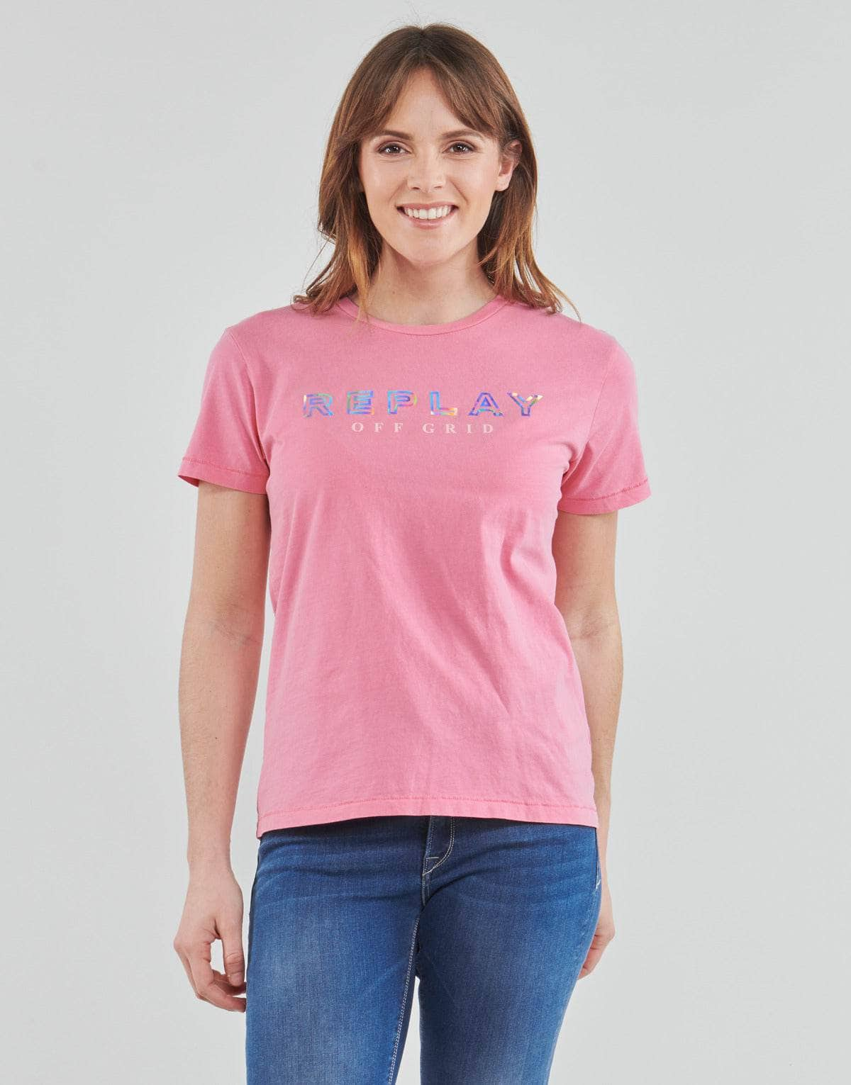 T-shirt Donna Replay  W3318C  Rosa