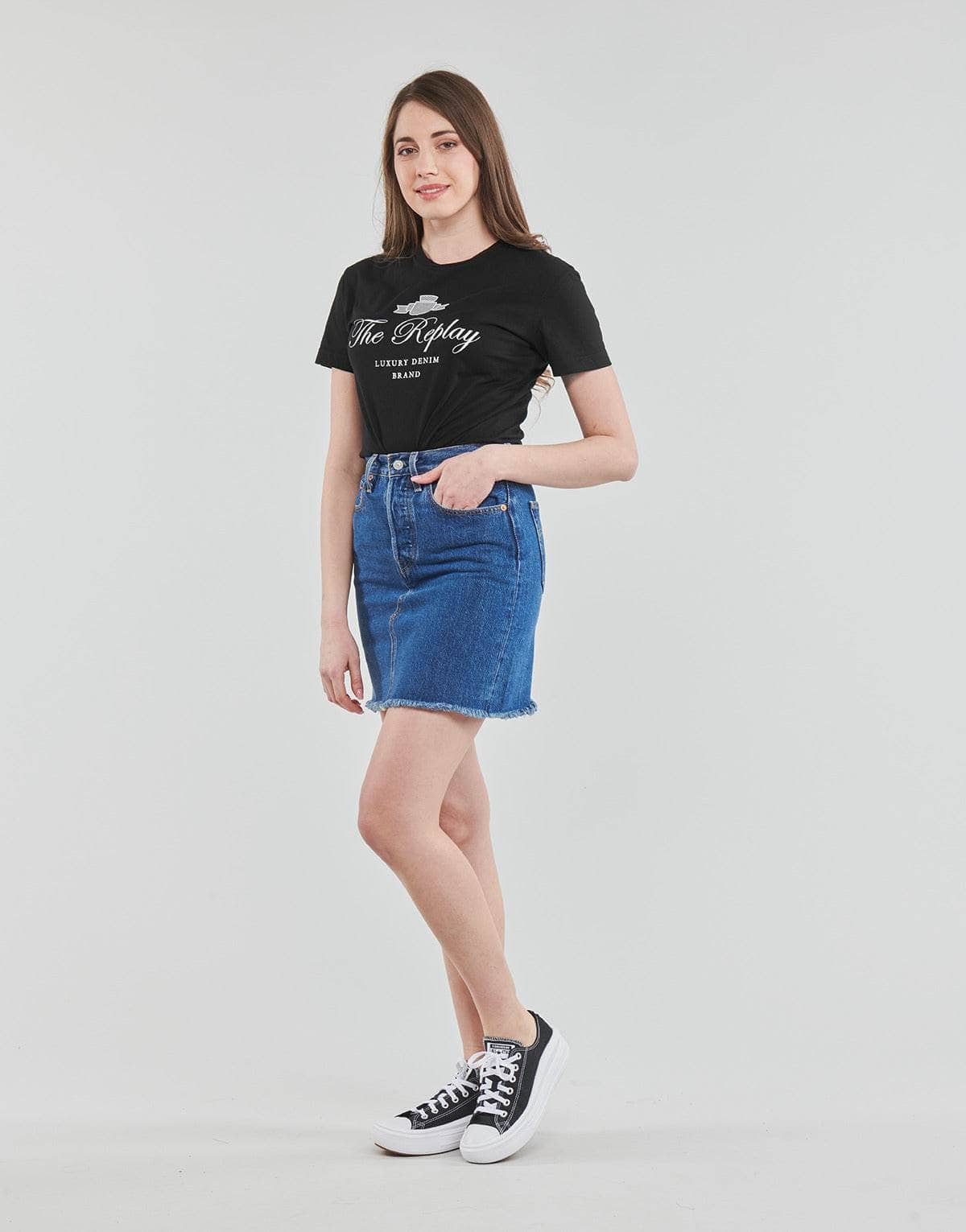 T-shirt Donna Replay  W3572A  Nero