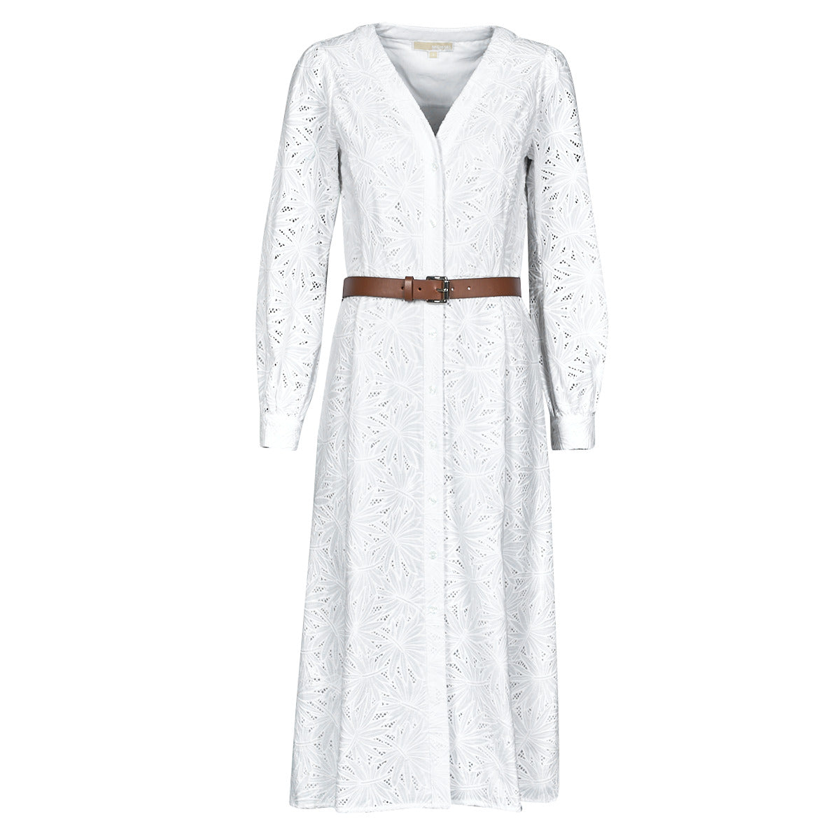 Abito lungo Donna MICHAEL Michael Kors  PALM EYELET KATE DRESS  Bianco