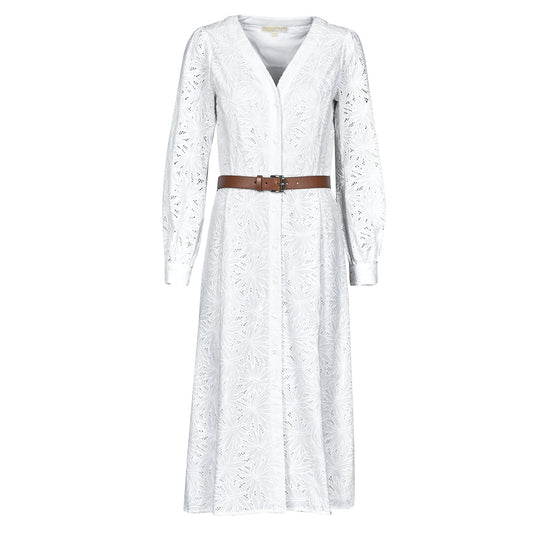 Abito lungo Donna MICHAEL Michael Kors  PALM EYELET KATE DRESS  Bianco