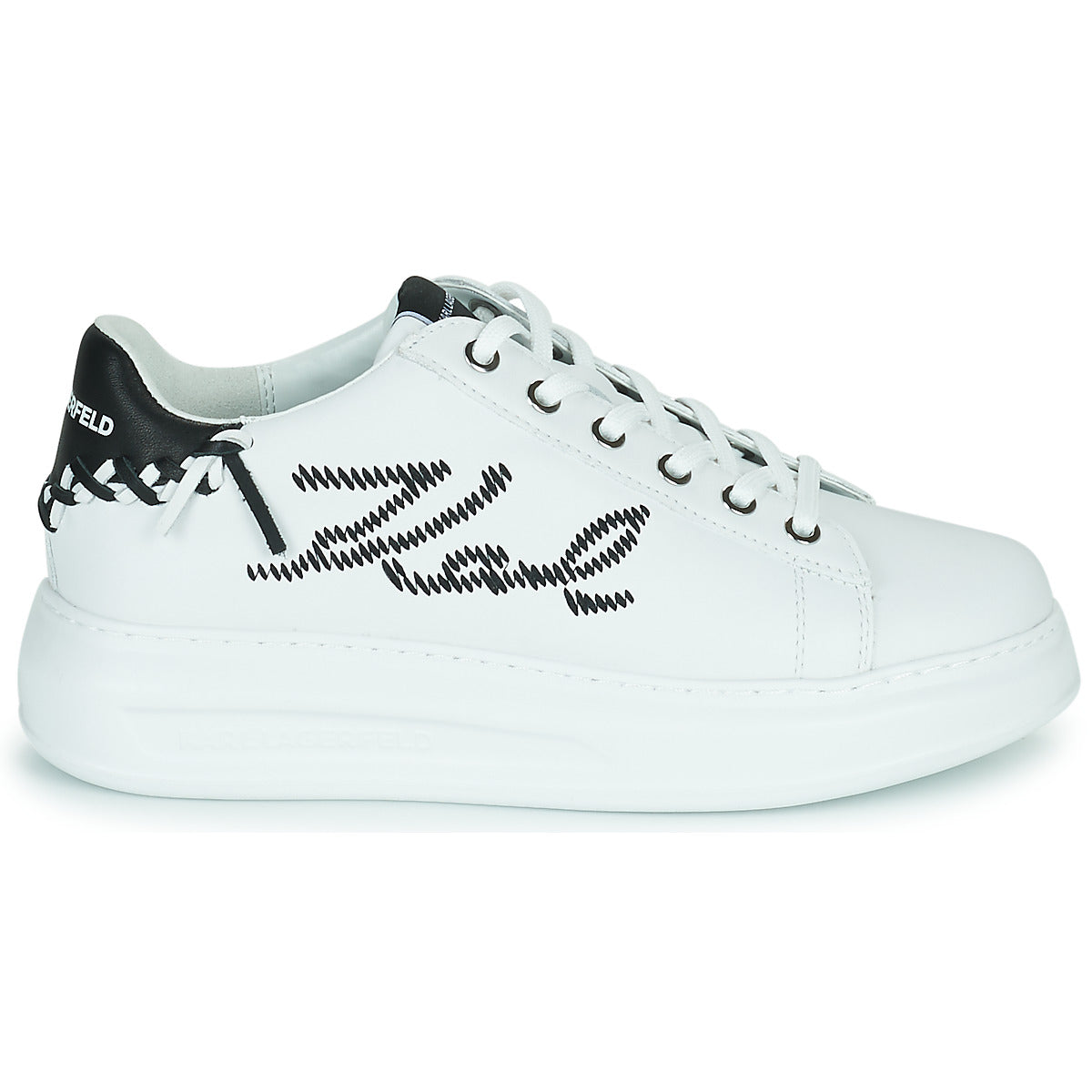 Sneakers basse Donna Karl Lagerfeld  KAPRI Whipstitch Lo Lace  Bianco