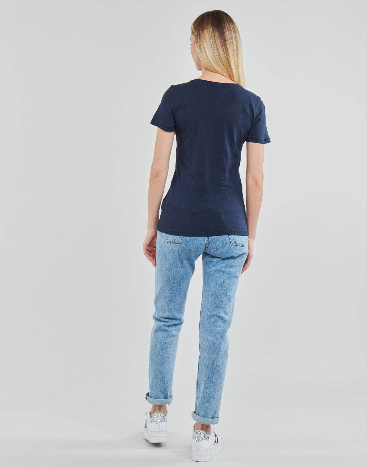 T-shirt Donna Tommy Jeans  TJW SKINNY ESSENTIAL LOGO 1 SS  Marine