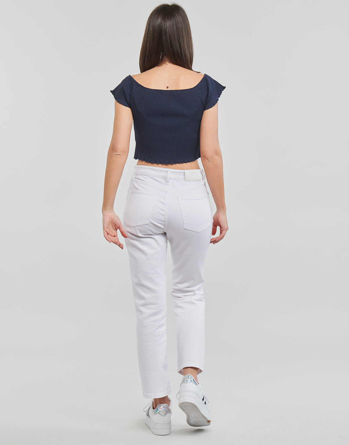 Camicetta Donna Tommy Jeans  TJW CROP RIB OFF SHOULDER TOP  Marine