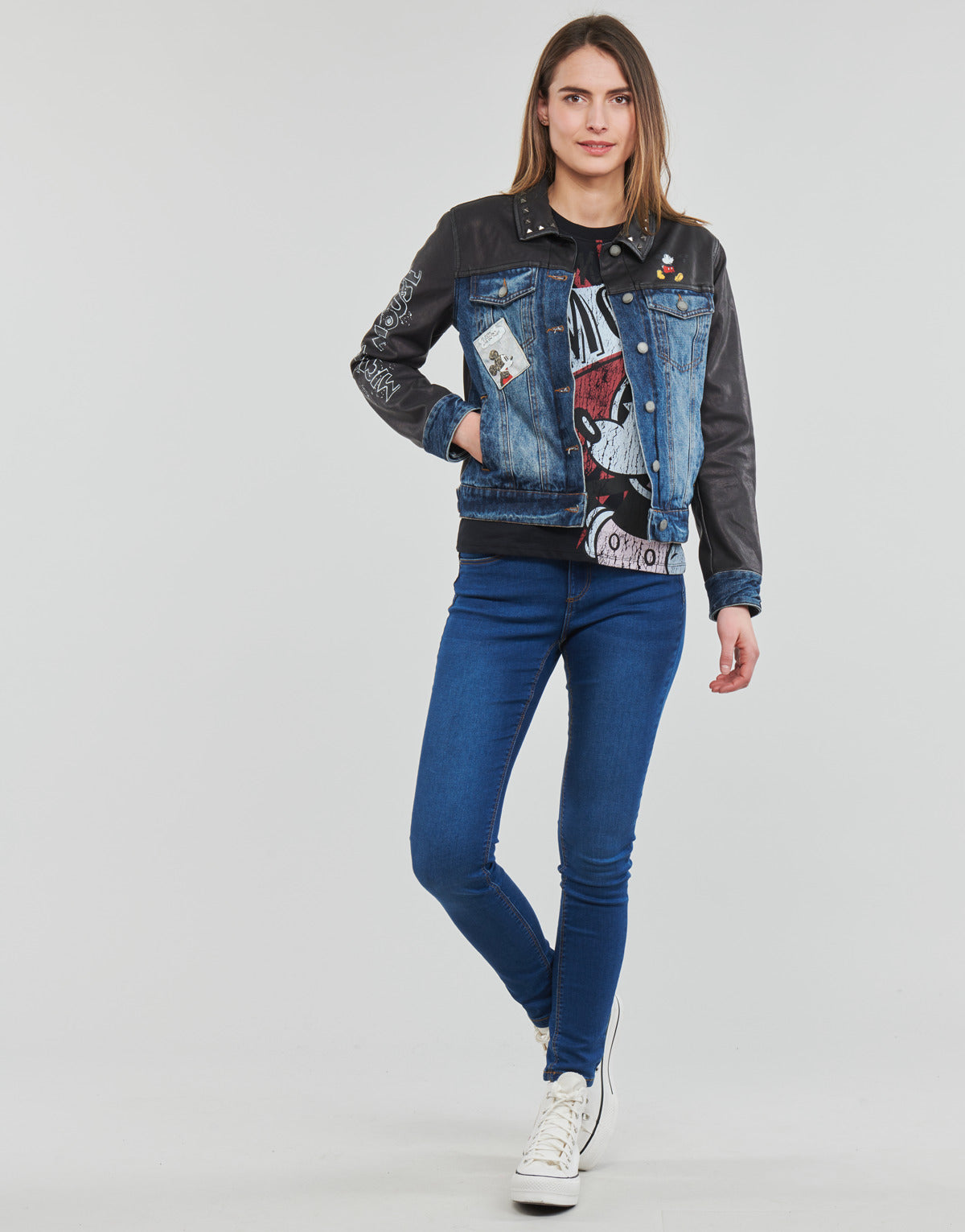 Giacca in jeans Donna Desigual  CHAQ_MICKEY WORLD  Nero