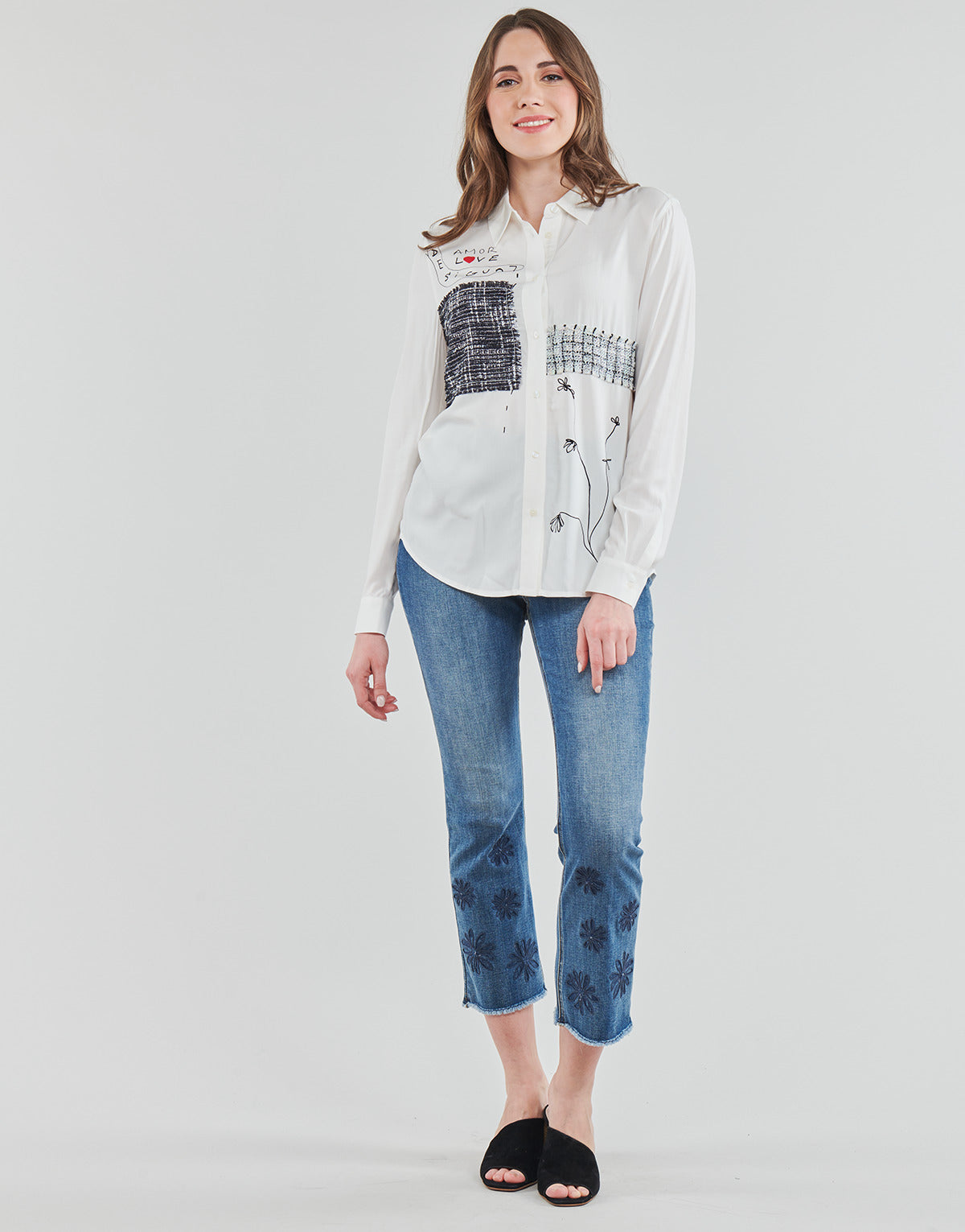 Jeans 3/4 & 7/8 Donna Desigual  DENIM_GALA  Blu