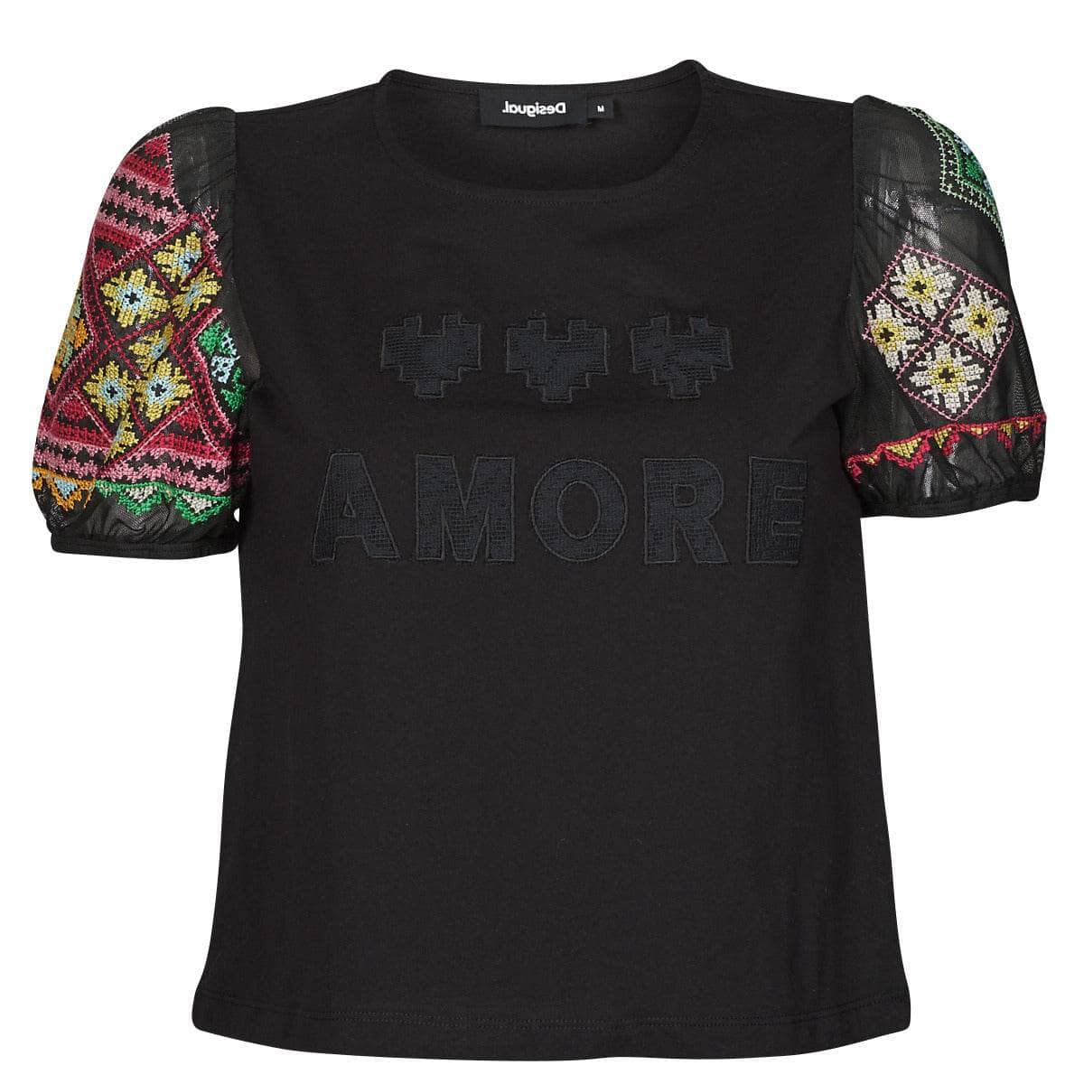 T-shirt Donna Desigual  TS_AMORE XXX  Nero