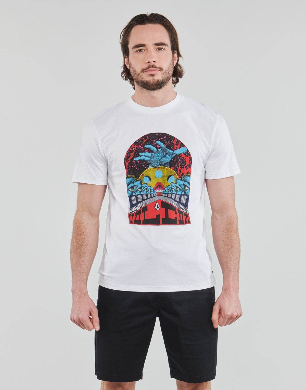 T-shirt Uomo Volcom  ELZO DURT FA SS  Bianco