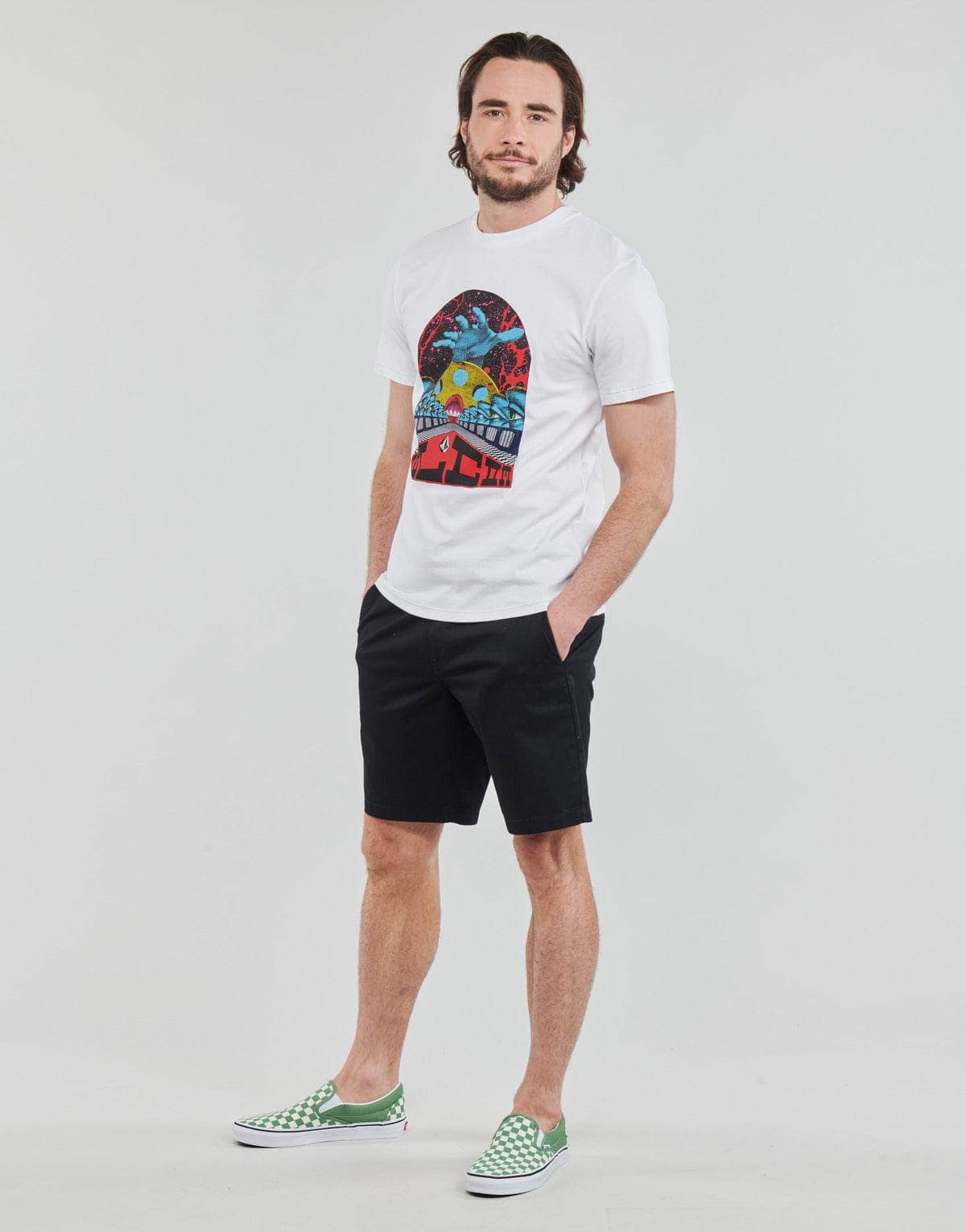 T-shirt Uomo Volcom  ELZO DURT FA SS  Bianco