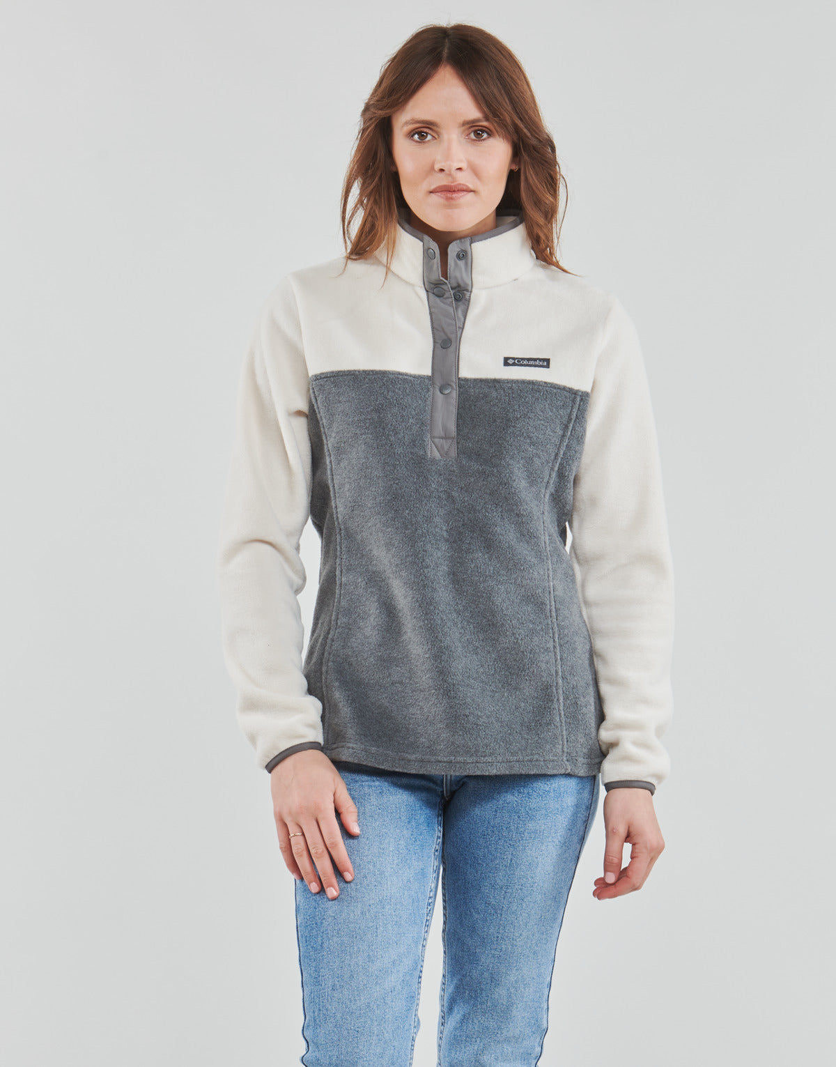 Felpa Donna Columbia  Benton Springs 1/2 Snap Pullover  Grigio