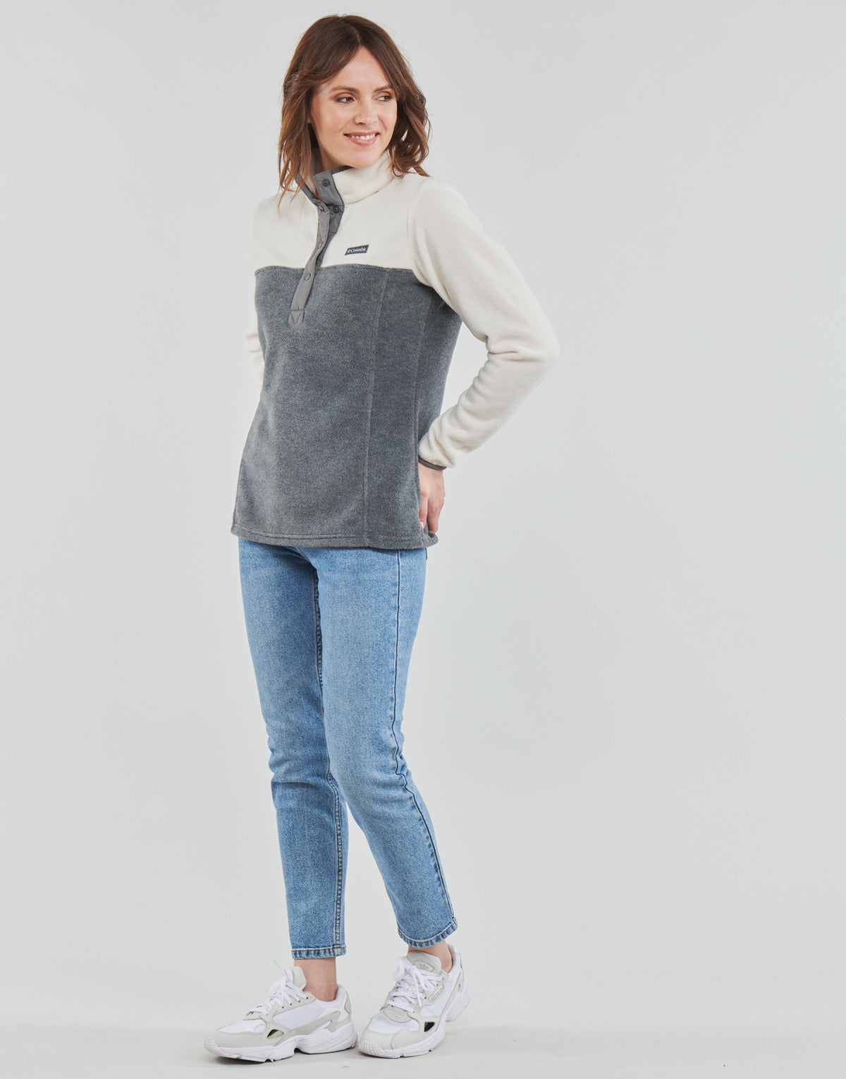 Felpa Donna Columbia  Benton Springs 1/2 Snap Pullover  Grigio