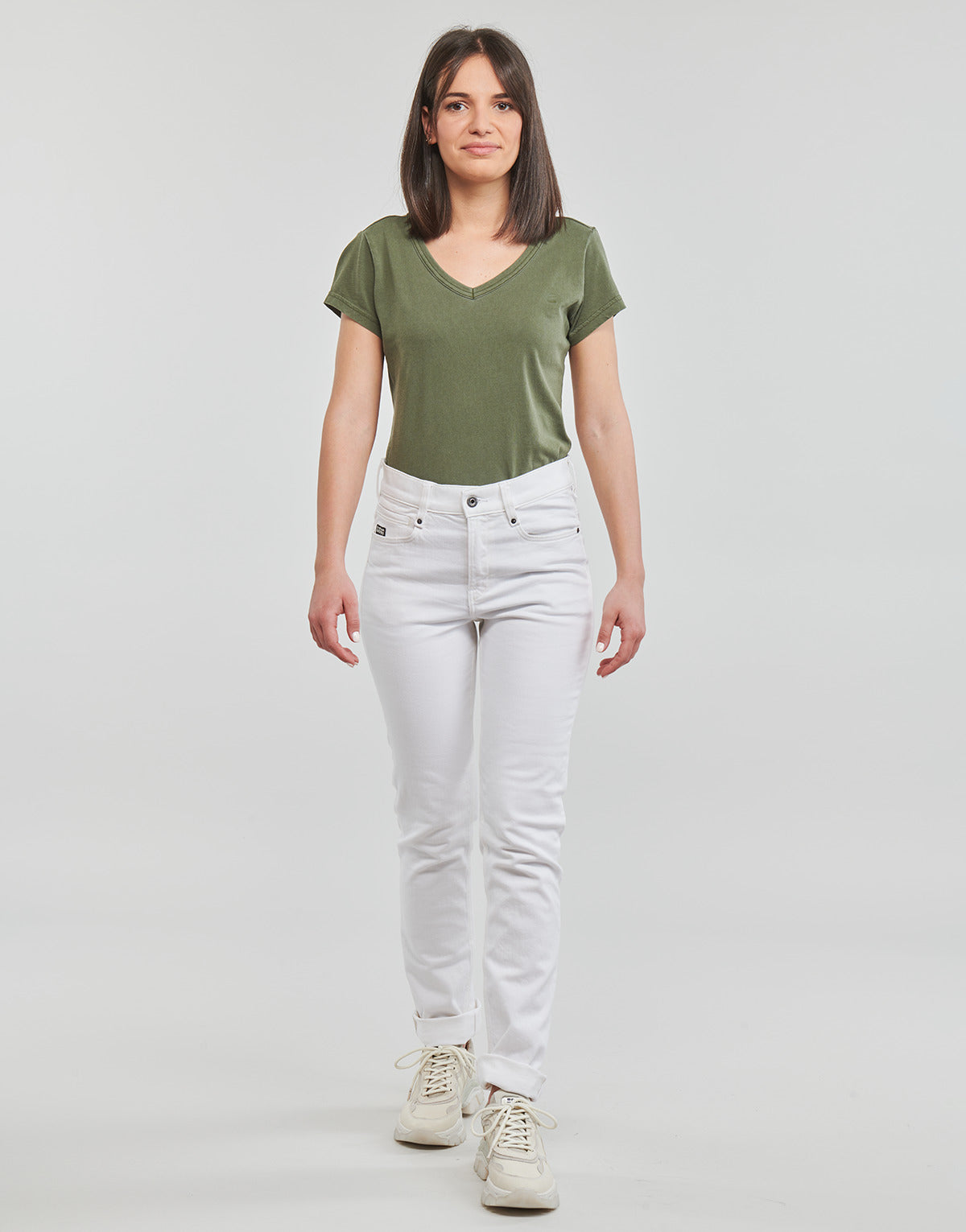 Jeans Donna G-Star Raw  Noxer straight  Bianco