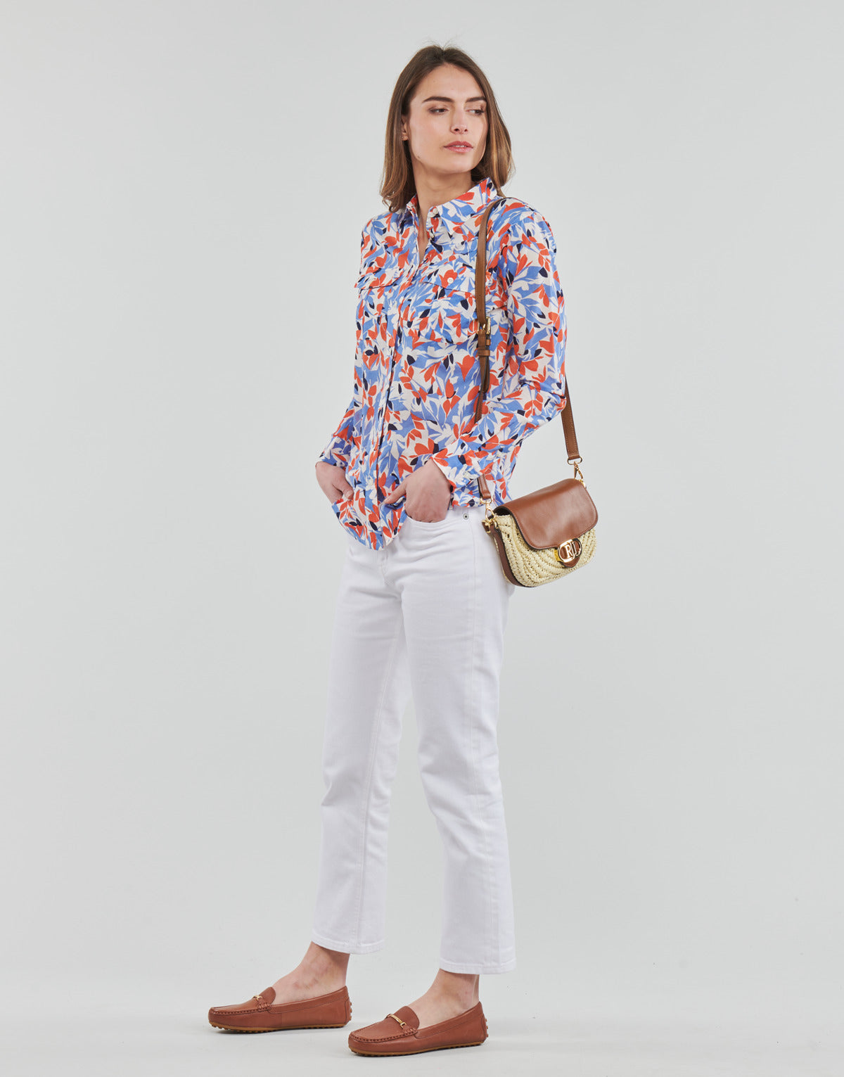 Camicia Donna Lauren Ralph Lauren  COURTENAY-LONG SLEEVE-BUTTON FRONT SHIRT  Multicolore