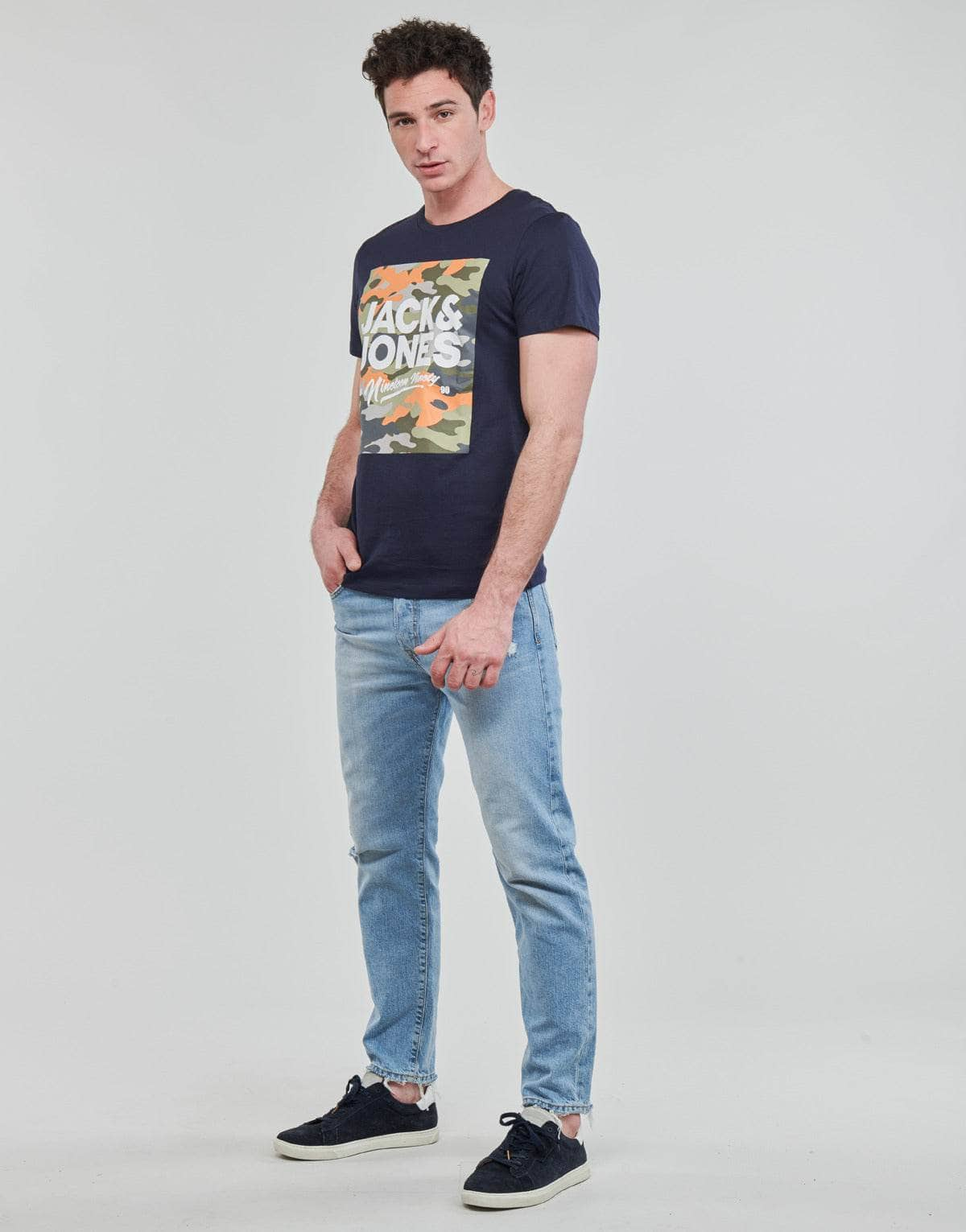 T-shirt Uomo Jack & Jones  JJPETE  Marine