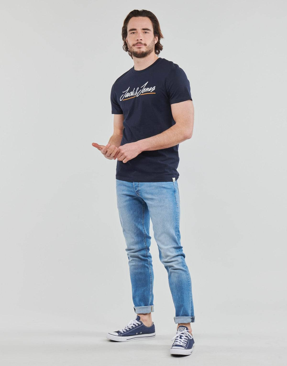 T-shirt Uomo Jack & Jones  JORTONS  Marine