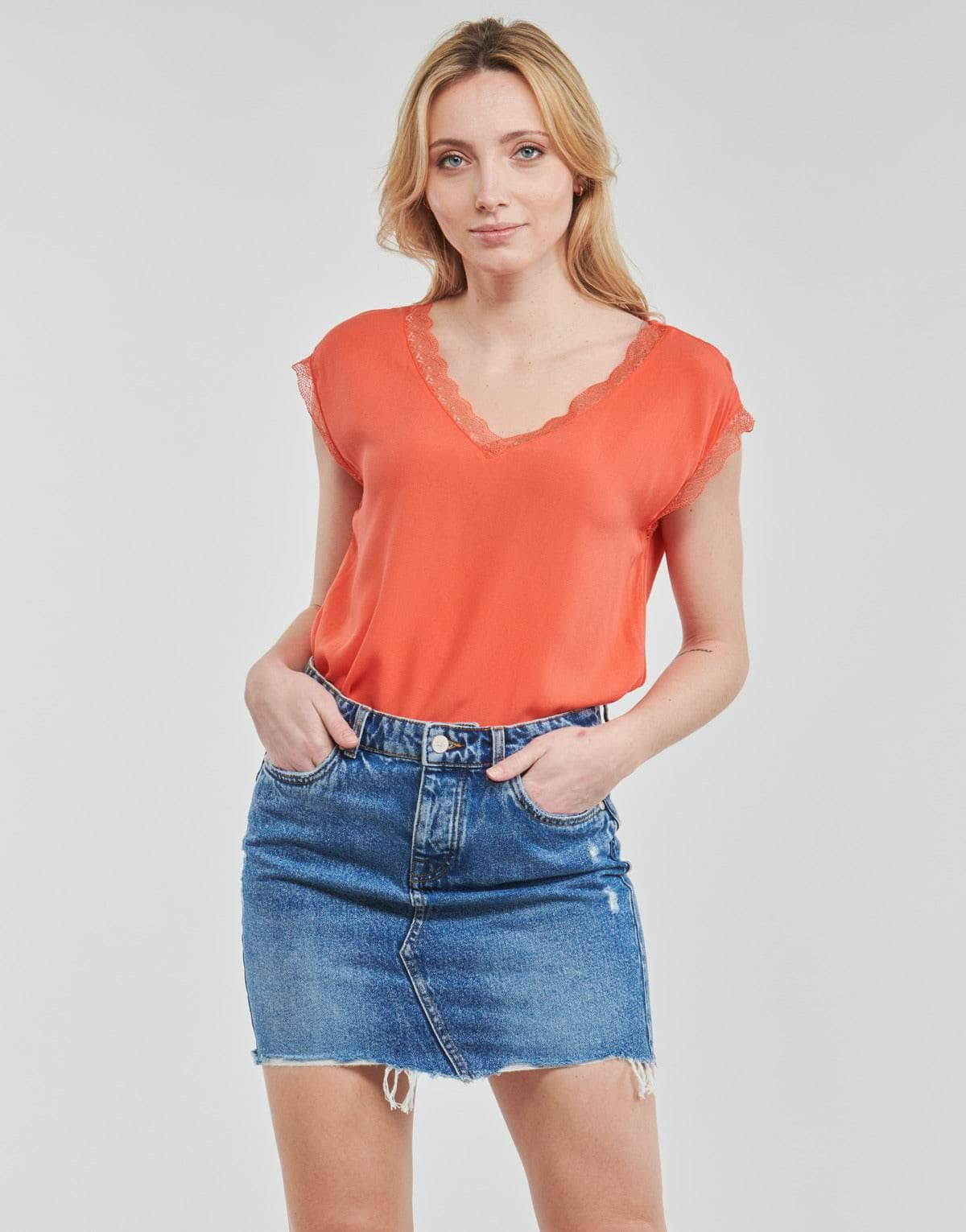 T-shirt Donna Only  ONLJASMINA  Arancio