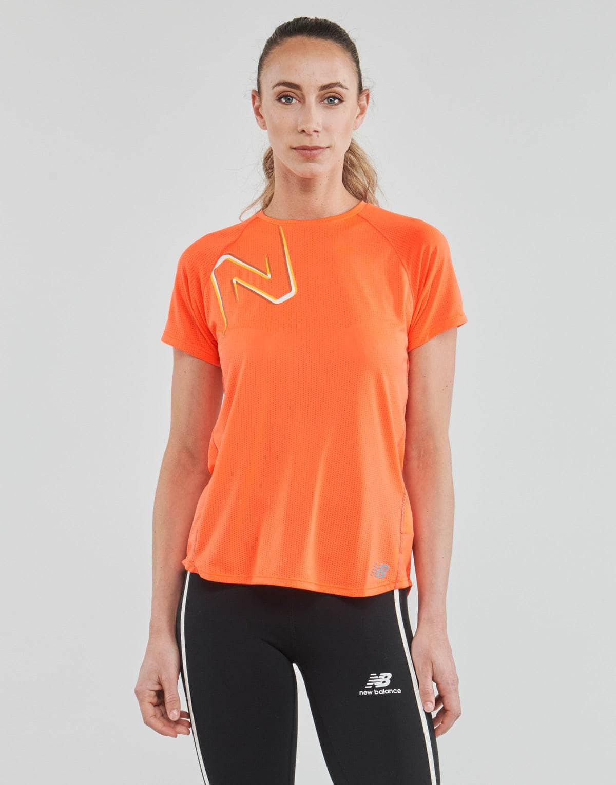 T-shirt Donna New Balance  PR IMP SS  Arancio