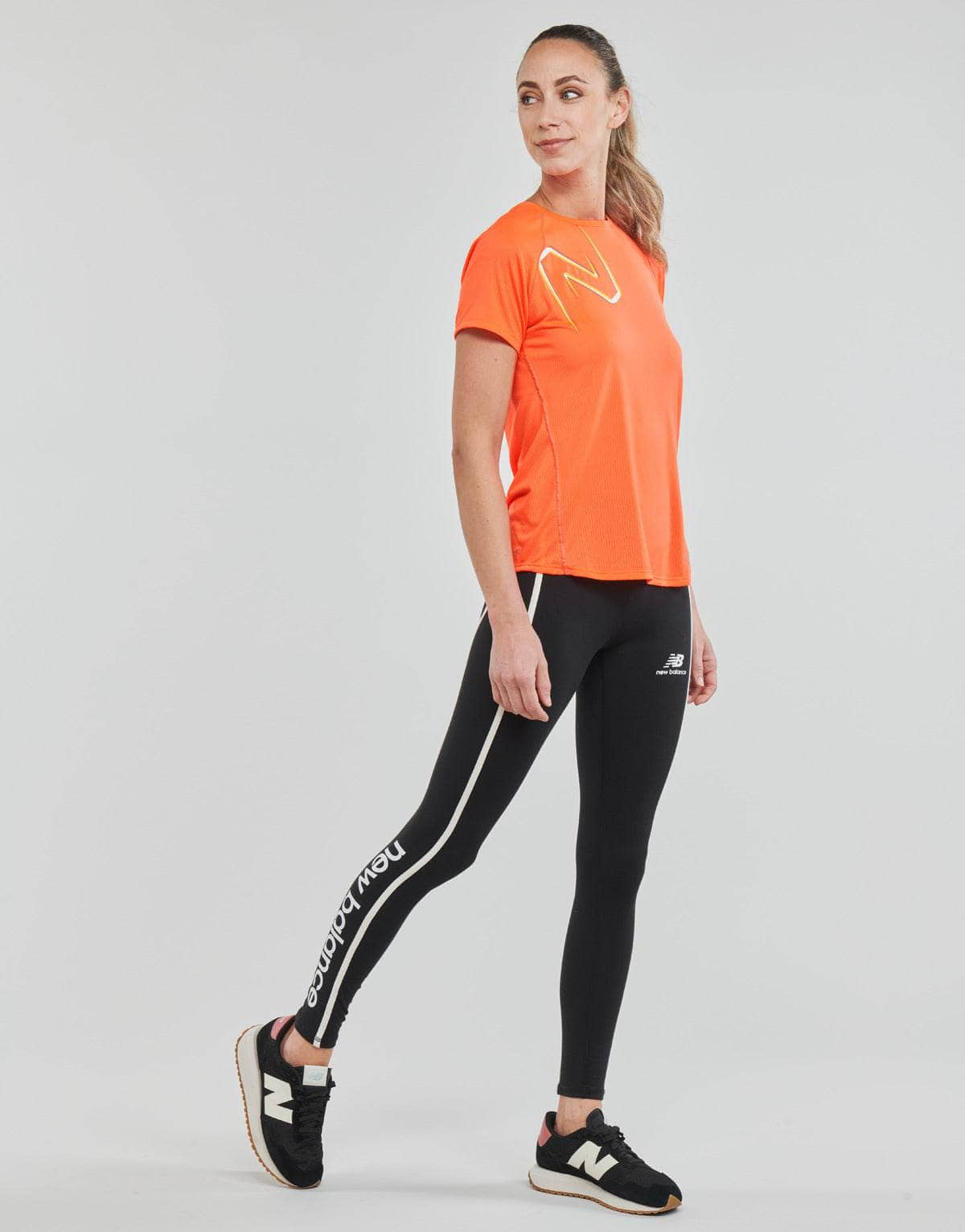 T-shirt Donna New Balance  PR IMP SS  Arancio