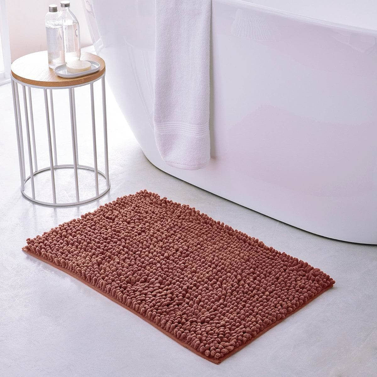 Tappetino da bagno  Today  Tapis Bubble 75/45 Polyester TODAY Essential Terracotta  Marrone