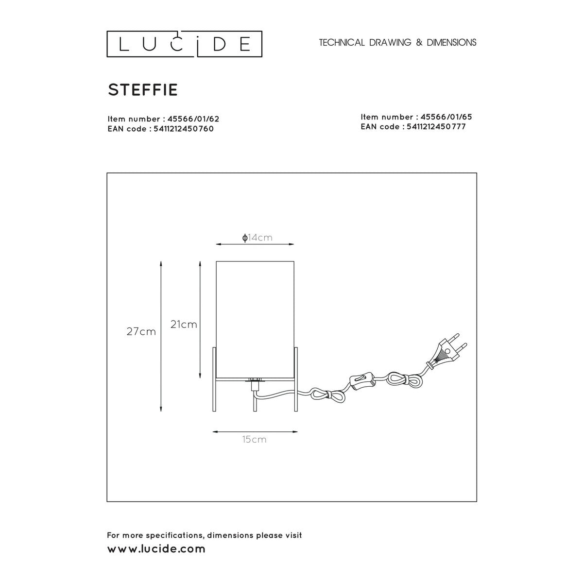 Lampade da tavolo  Lucide  STEFFIE  Marrone