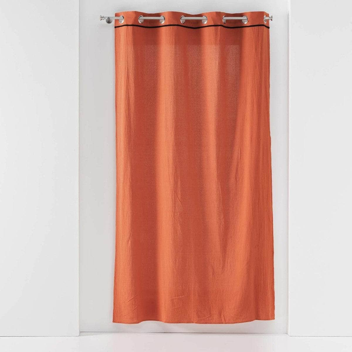 Tende  Douceur d intérieur  RIDEAU A OEILLETS 135 x 240 CM COTON LAVE LINETTE TERRACOTTA  Arancio