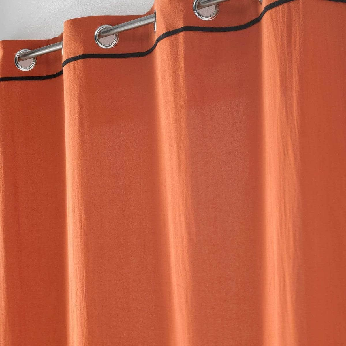 Tende  Douceur d intérieur  RIDEAU A OEILLETS 135 x 240 CM COTON LAVE LINETTE TERRACOTTA  Arancio