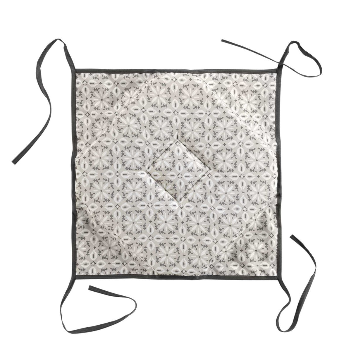 Coprisedia  Douceur d intérieur  GALETTE 4 RABATS 36 x 36 x 3.5 CM POLYESTER IMPRIME GRIS X2  Grigio