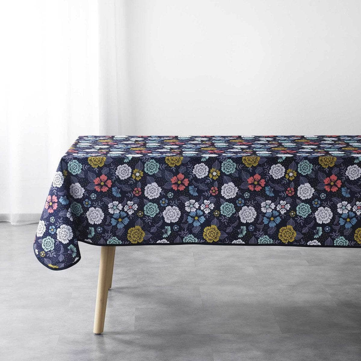 Tovaglia  Douceur d intérieur  NAPPE RECTANGLE 150 x 240 CM POLYESTER IMPRIME LILY BLEU  Blu