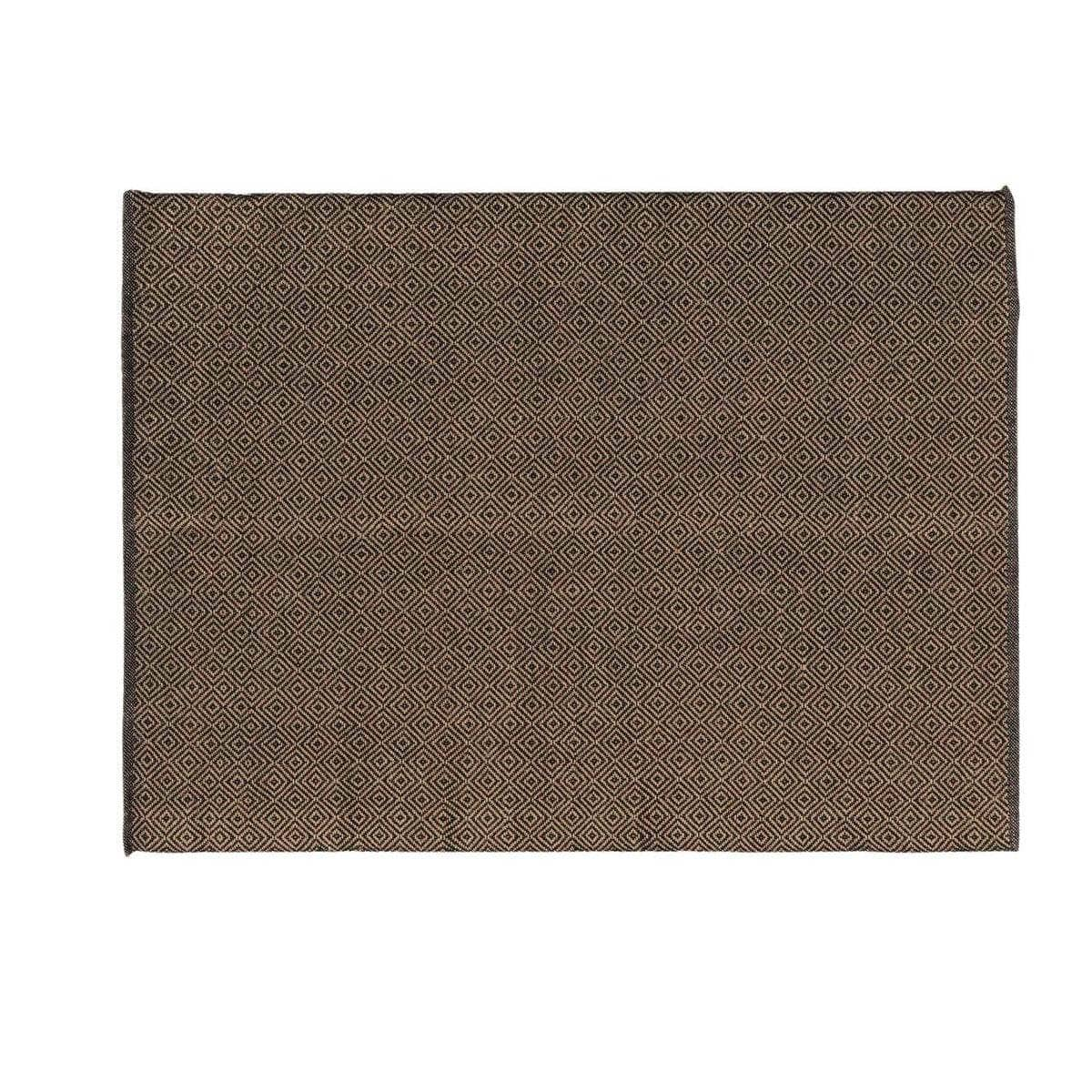 Tappeti  Douceur d intérieur  TAPIS RECTANGLE 120 x 170 CM JUTE UNI+COTON UNI LIVIO NOIR  Marrone