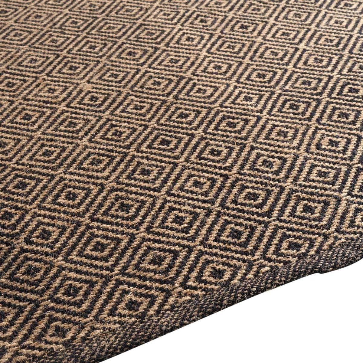 Tappeti  Douceur d intérieur  TAPIS RECTANGLE 120 x 170 CM JUTE UNI+COTON UNI LIVIO NOIR  Marrone