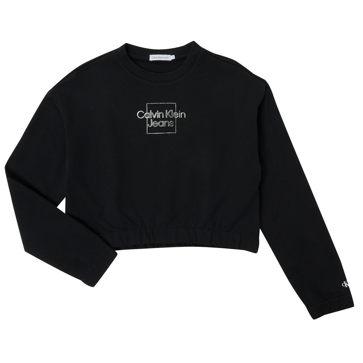 Felpa ragazza Calvin Klein Jeans  METALLIC BOX LOGO SWEATSHIRT  Nero