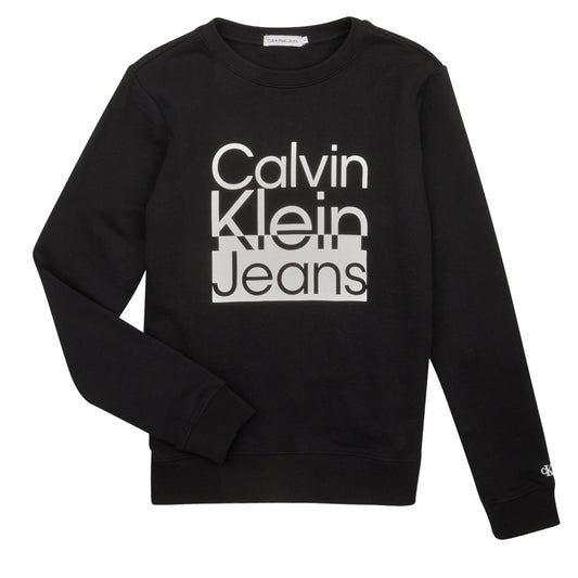 Felpa ragazzo Calvin Klein Jeans  BOX LOGO SWEATSHIRT  Nero