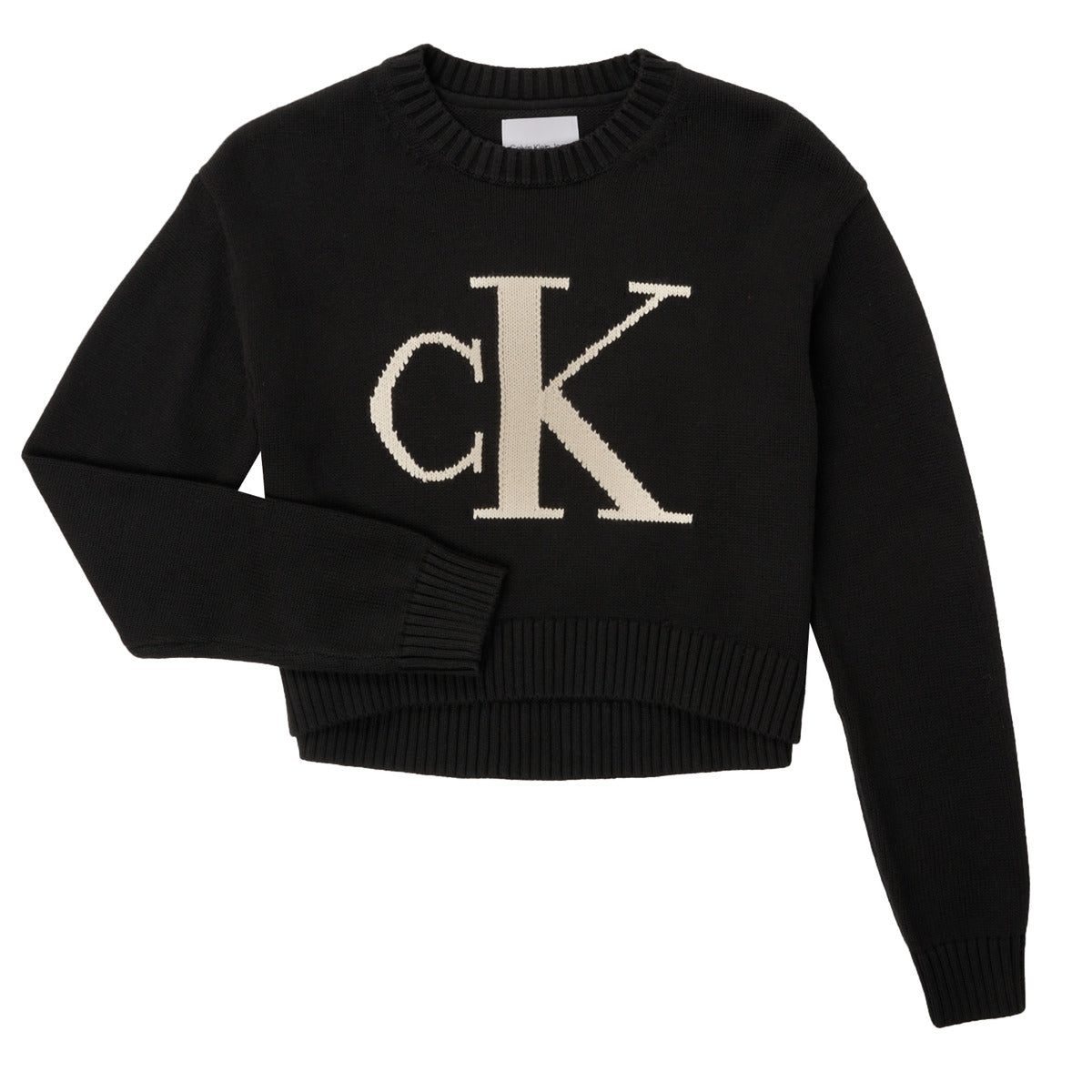 Felpa ragazza Calvin Klein Jeans  MONOGRAM SWEATER  Nero