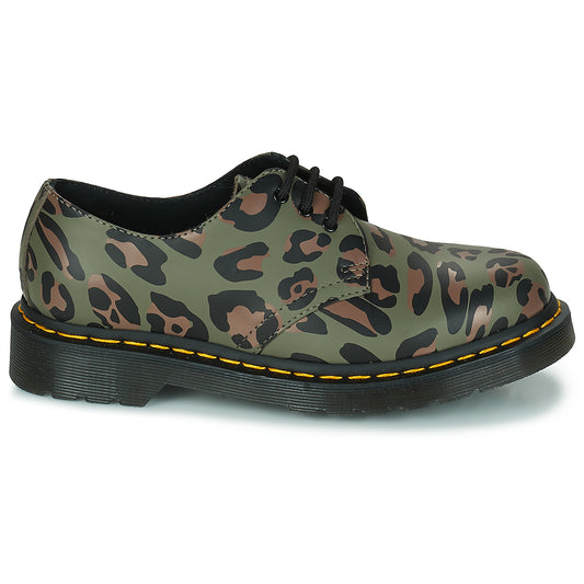 Stivaletti Donna Dr. Martens  1461 Smooth Distorted Leopard  Kaki